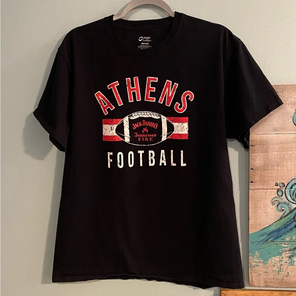 Athens Football Jack Daniel’s Tennessee Fire T-shirt SZ L. - Picture 1 of 3
